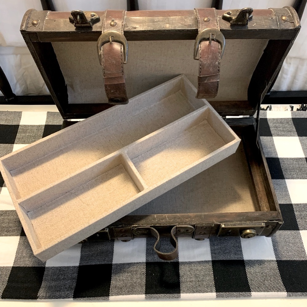 Pottery Barn Vintage Luggage Jewelry Box